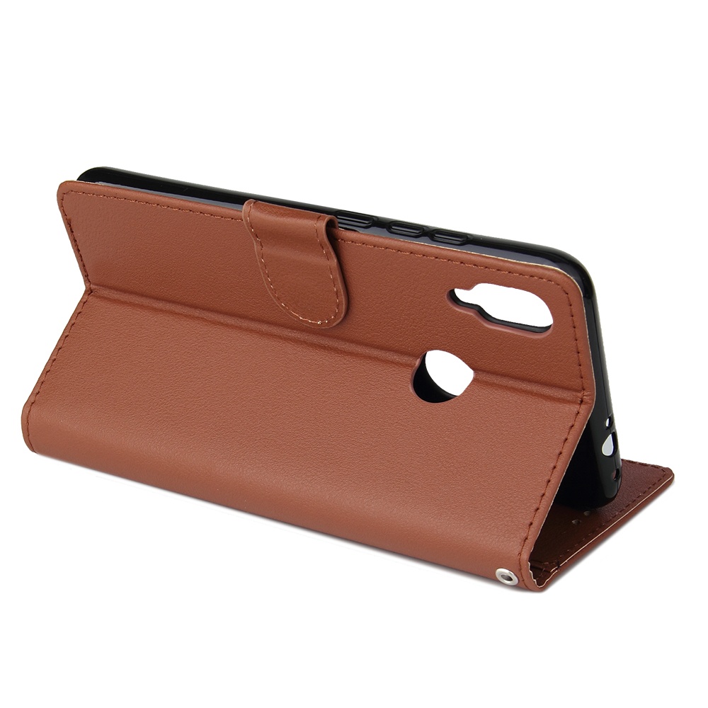 For Redmi note 7/Redmi 7pro Flip-type Leather Protective Phone Case with 3 Card Position Buckle Design Cover brown - Image 3