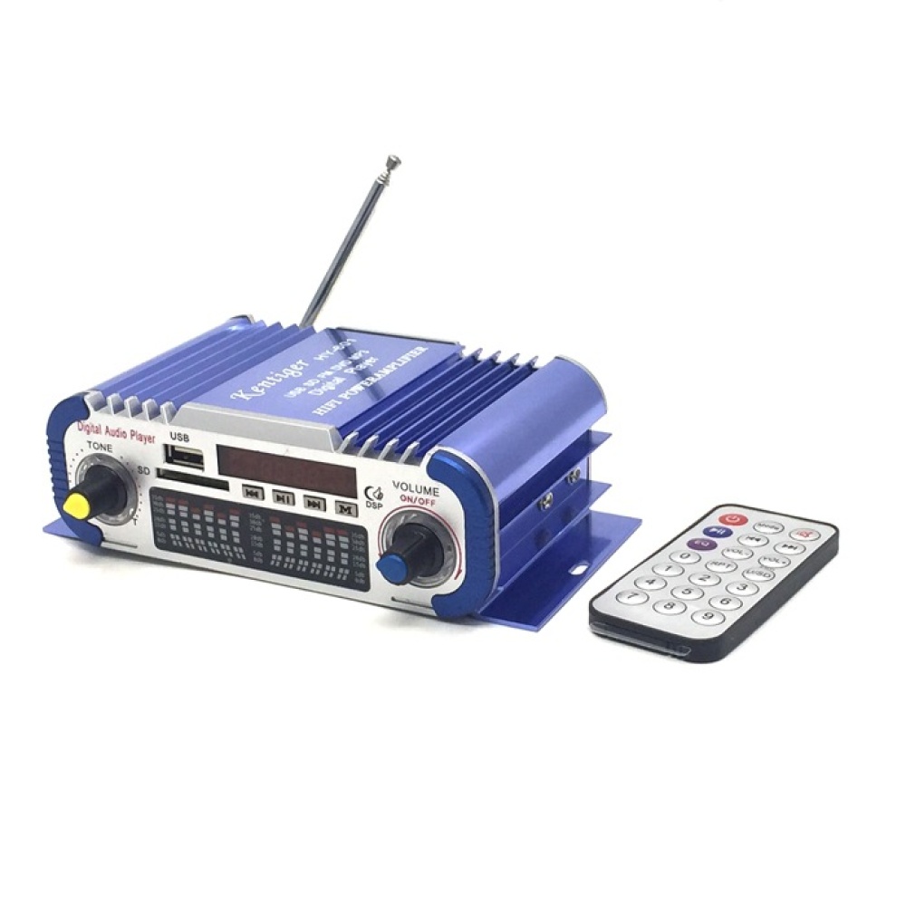 HY-601 Digital HI-FI Auto Car Stereo Power Amplifier USB SD Player Dac MP3 Mini blue - Image 3