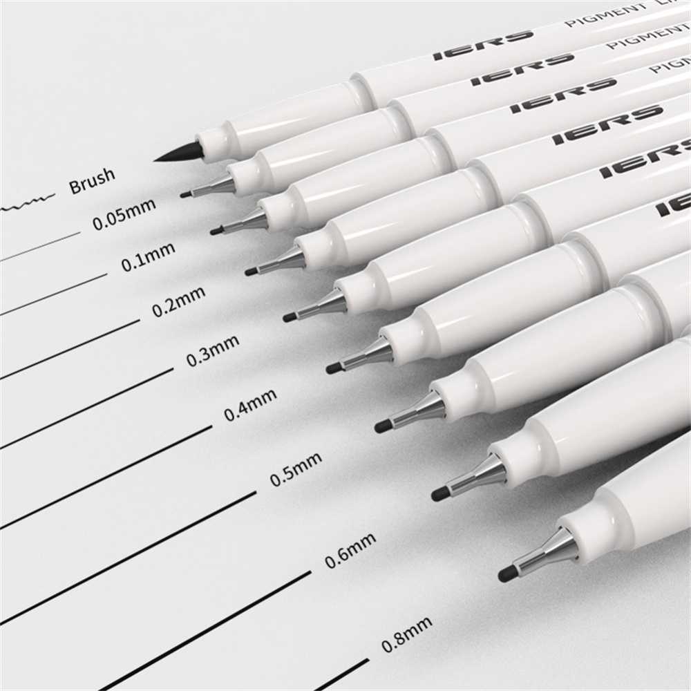 9pcs Precision Micro-line Pens Brush Combo Set Anime Clothing Architectural Design Drawing Pen Kit for Students - Image 3