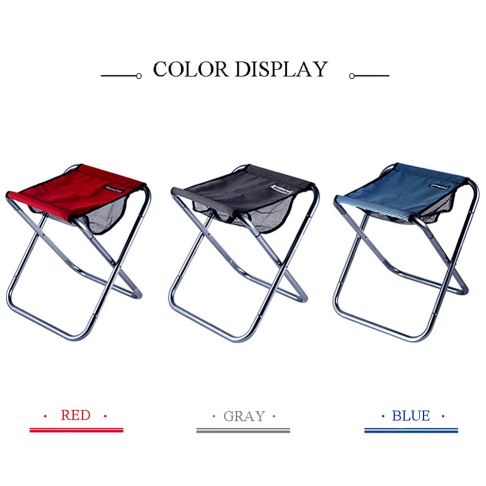 Portable Folding Stool Aluminum Alloy Fishing Chair Maza for Outdoor Camping Hiking Backpacking Red - Image 3