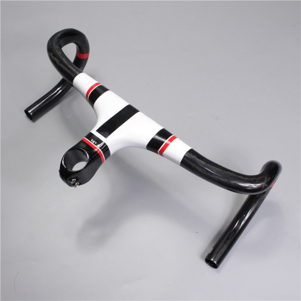 Super Light 260g Highway Bicycle Carbon Fiber Oneness Curved Handle white_400*100mm - Image 2