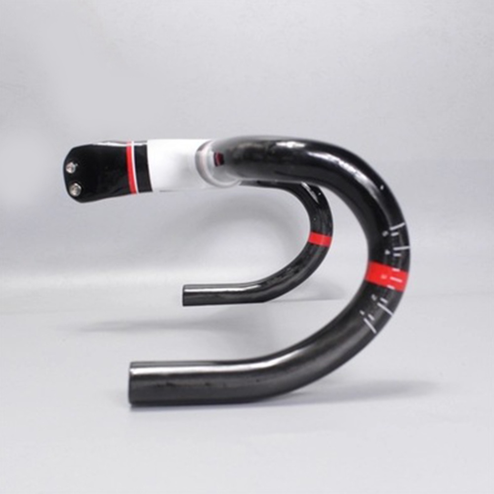 Super Light 260g Highway Bicycle Carbon Fiber Oneness Curved Handle white_400*120mm - Image 3