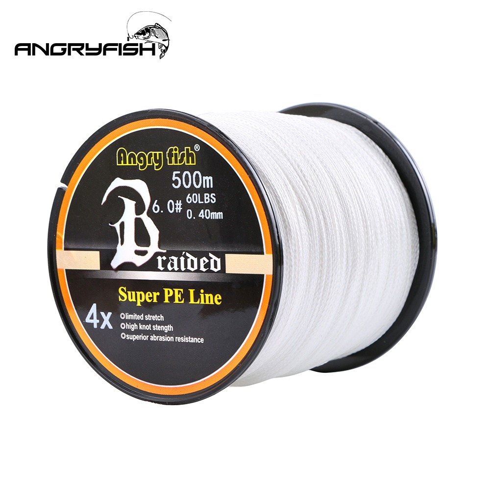 Strong 500m/547yds 4braid Solid Color Braided Fish Line - White 0.26mm-30lb - Image 2