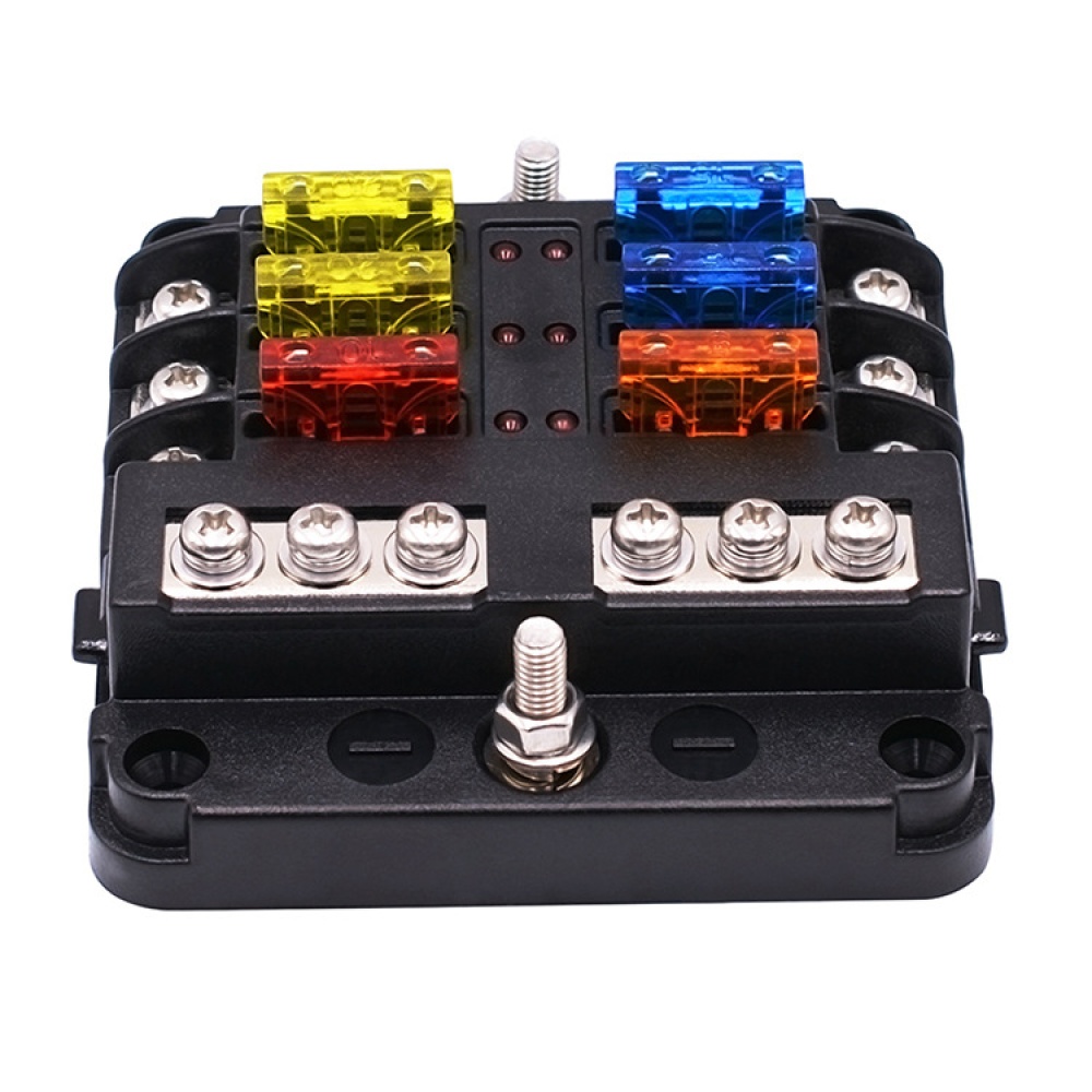 Automotive Pc Waterproof Fuse Box With Led Indicator 5a 10a 15a 20a Fuses Spade For Cars Suv Rv Buses Yachts Boats as picture show - Image 2