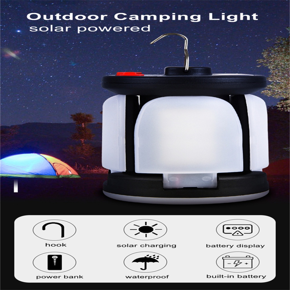 Outdoor Led Leaf Camping Lights 6 Modes 500 Lumens Usb Rechargeable Hanging Emergency Solar Flashlights A - Image 3