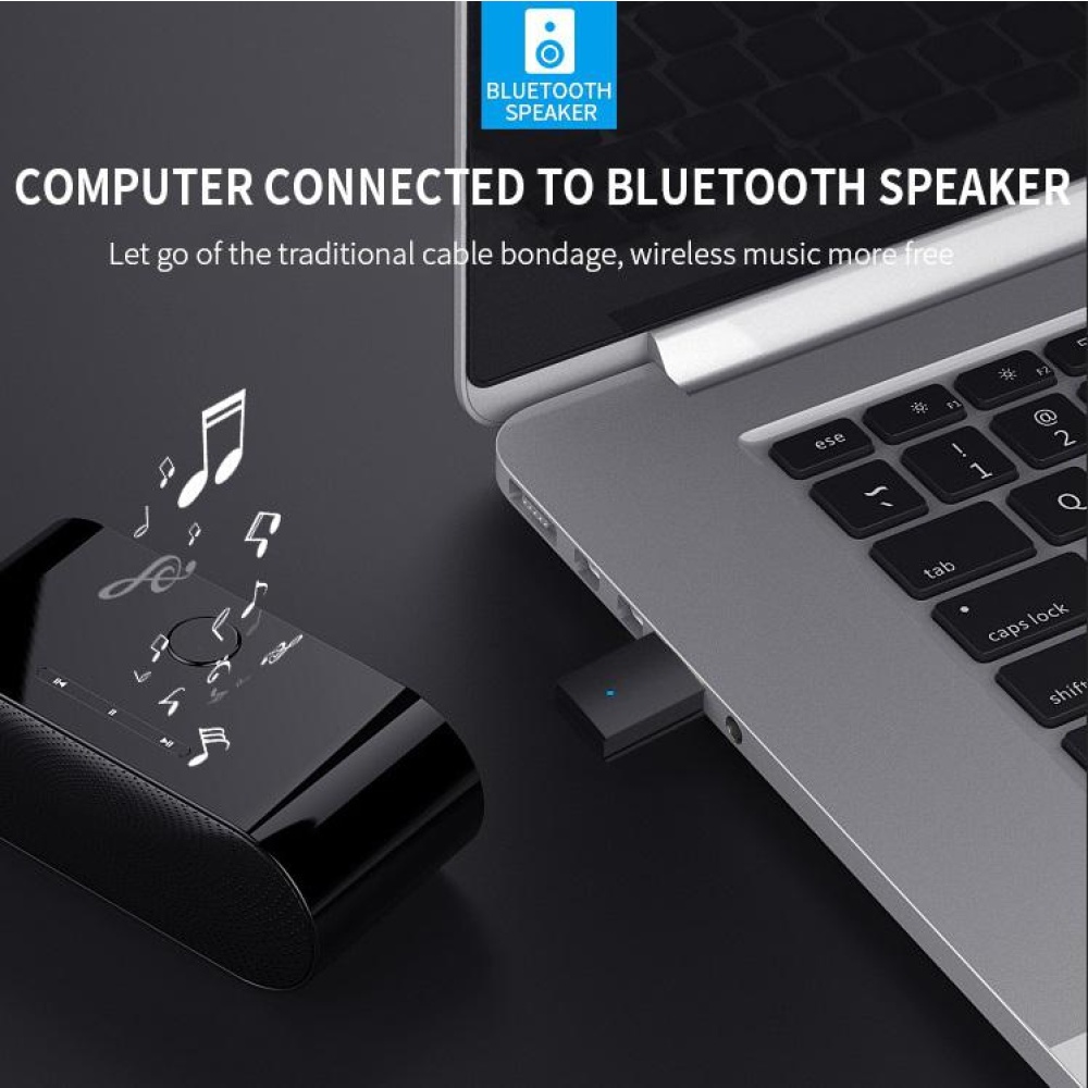 USB PC Bluetooth 5.0 Audio Receiver transmitter for Desktop Laptop black - Image 2