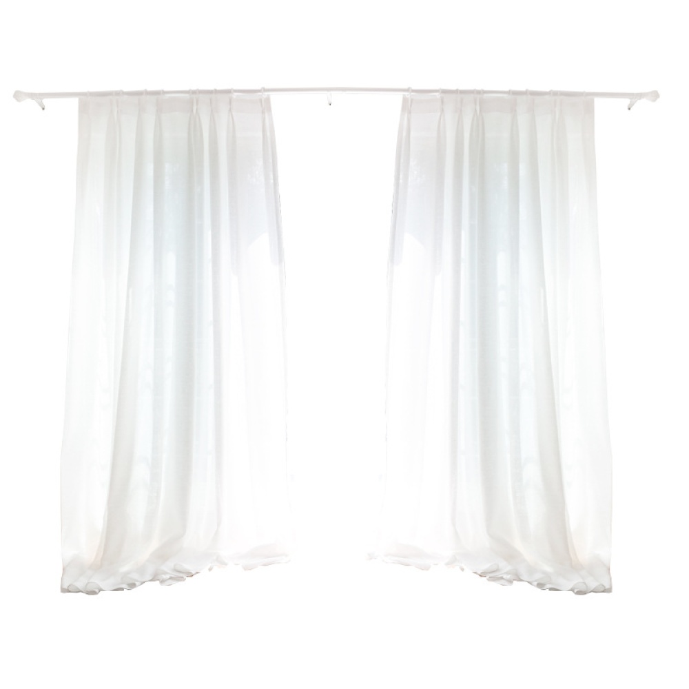 100*250cm White Tulle Window Curtain for Living Room Balcony Decoration white_100 * 250cm - Image 2