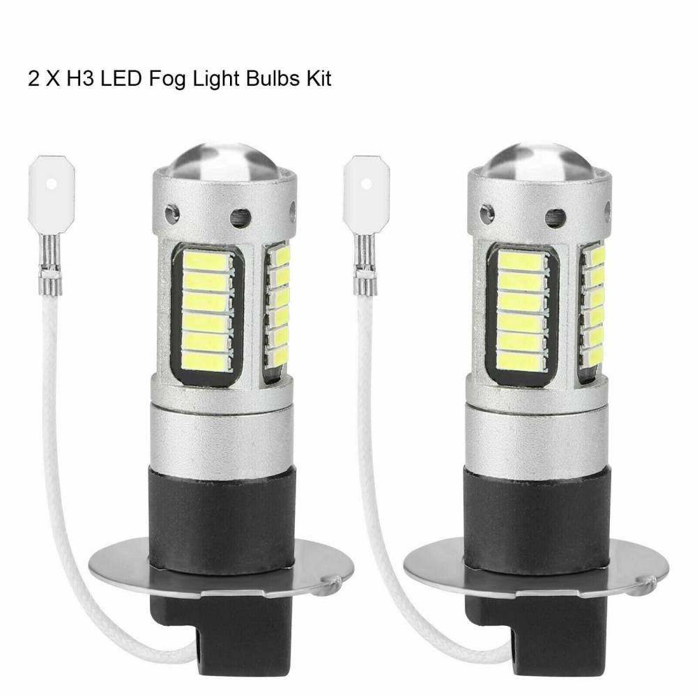 1 Pair White H3 4014 30SMD Led Fog Driving Light Bulbs Conversion Kit Super Bright Drl light - Image 2