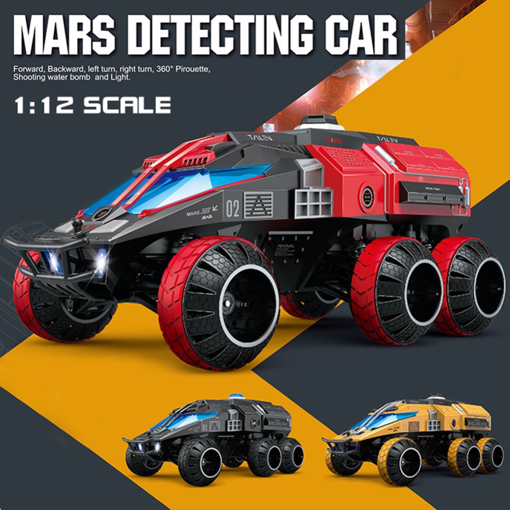 1:12 2.4g Remote Control Car Six-wheel Turret Liftable High-speed Detecting Toy Black - Image 3