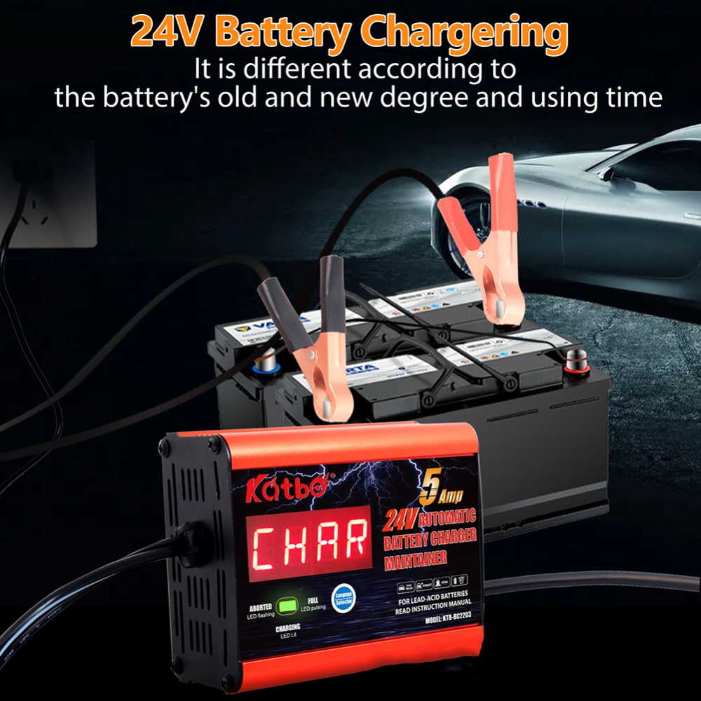 Car Truck Battery Charger 24V 5A Lead-acid Batteries Charging Adapter with Maintenance Function EU Plug - Image 3