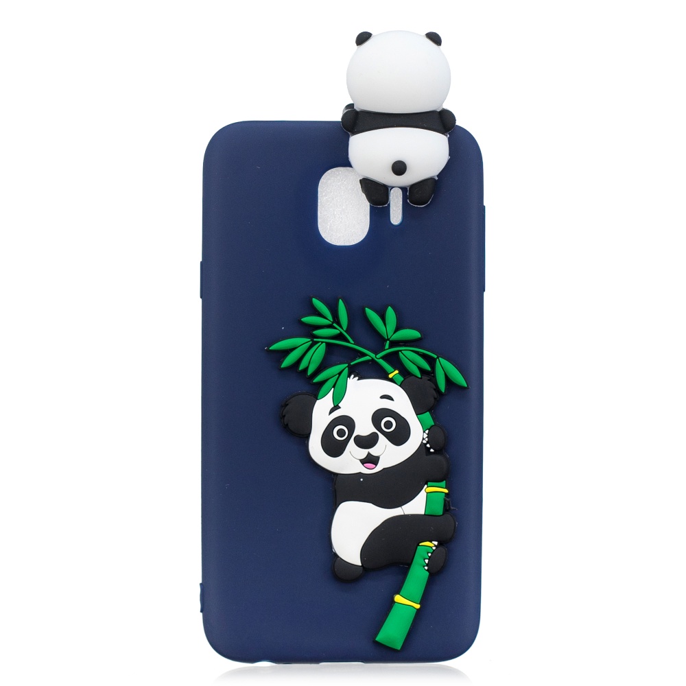 For Samsung J4 2018/J4 Plus Phone Case 3D Cartoon Panda Bamboo Cellphone Back Shell Shockproof Smartphone Cover Royal Blue - Image 3