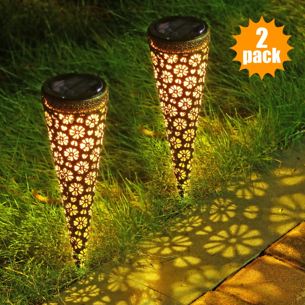 Litake 4PACK Outdoor Solar LED Lights Rechargeable Lawn Garden Road Lamps Decorative Spot Path Set - Image 2