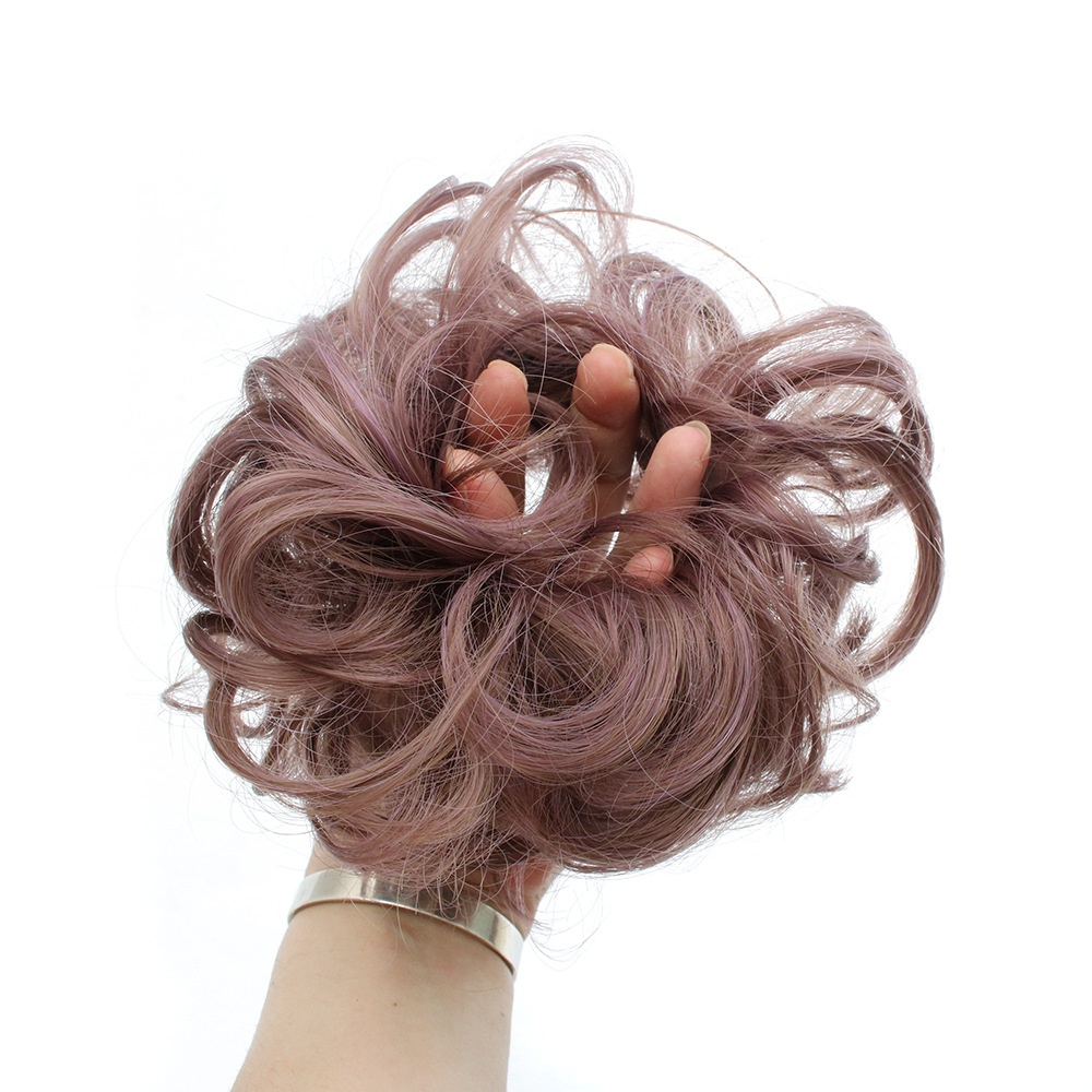 Fashion Synthetic Women Hair Pony Tail Extension Bun Hairpiece Scrunchie Elastic Wedding Wave Curly 6AH27 - Image 3