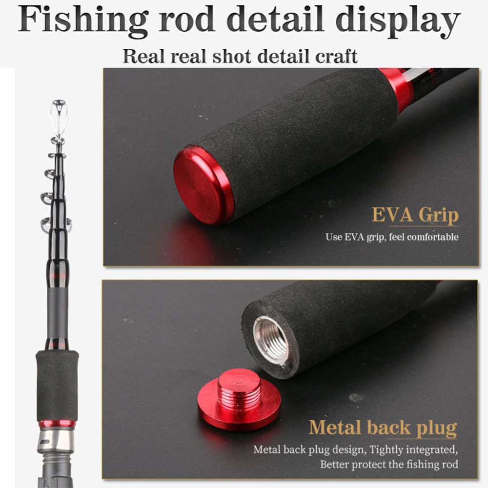 2 Pcs/set Fishing Gear Supplies Low-profile Reel + Carbon 2.1m Rod - Image 3