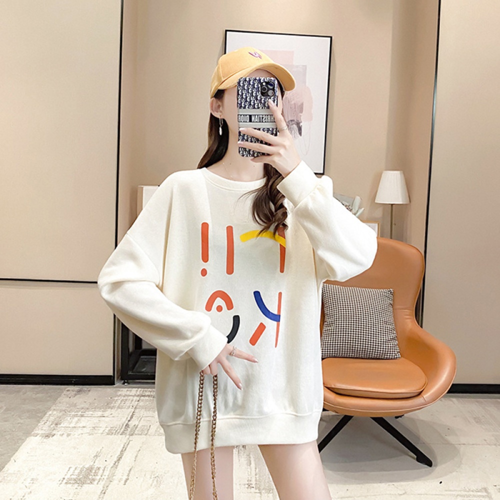 Women's Hoodie Spring and Autumn Thin Loose Pullover Long-sleeve Hooded Sweater Gray _L - Image 3