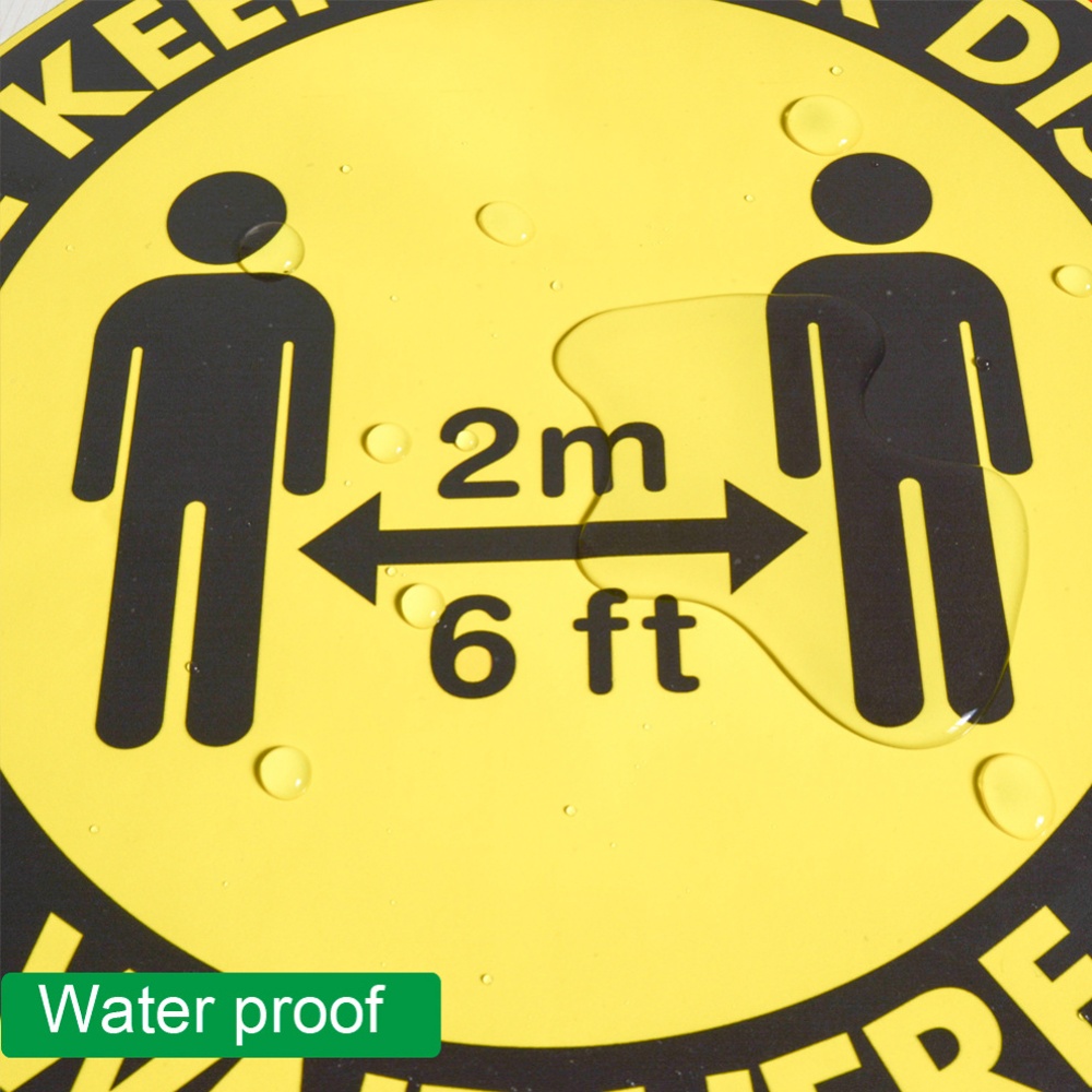 5pcs/10pcs Social Distancing Floor Decals For Safety Notice Marker SOCIAL DISTANCING PLEASE STAND HERE 5pcs - Image 2