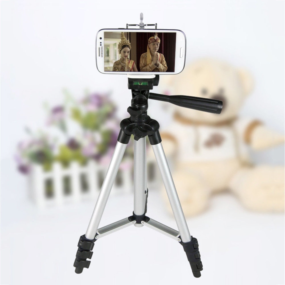 Aluminum Camera Camcorder Portable Tripod Stand Holder for Canon Nikon iPhone Silver - Image 3