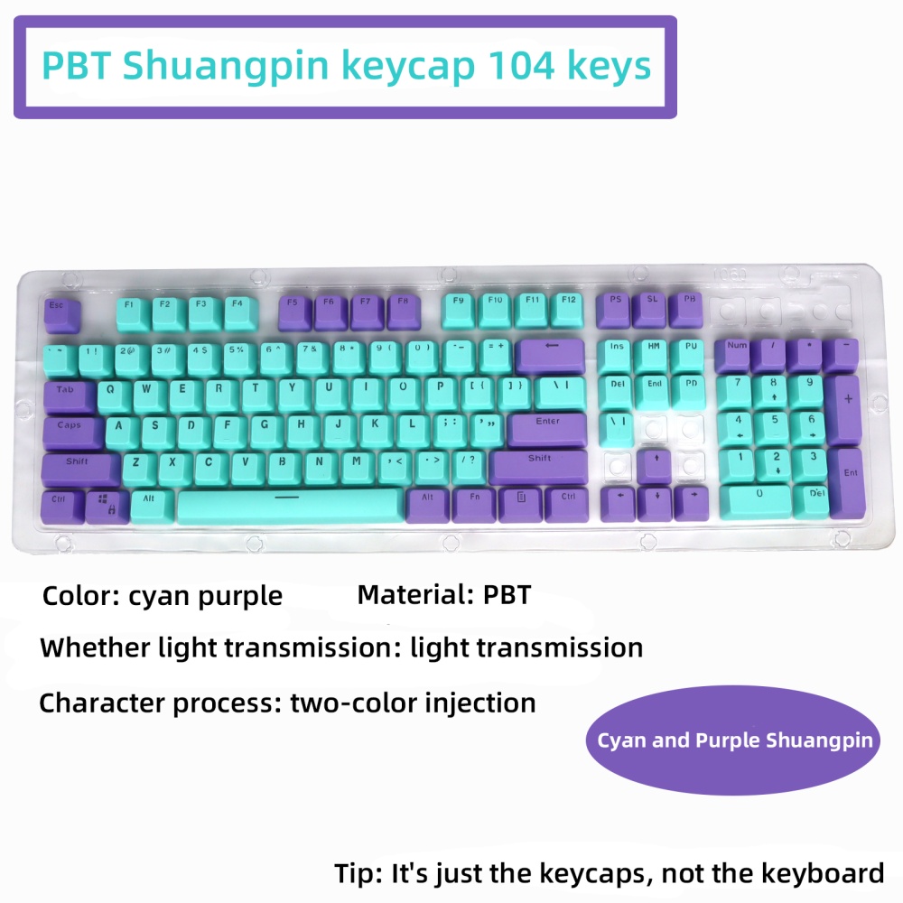 Keys PBT Double Color Mechanical Keyboard Backlight Keycap Universal Column Pink - Image 3