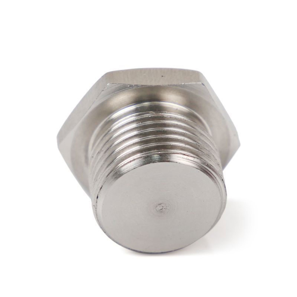 O2 Oxygen Sensor Bung Plug Cap M18 X 1.5 Thread Silver 304 Stainless Steel - Image 2