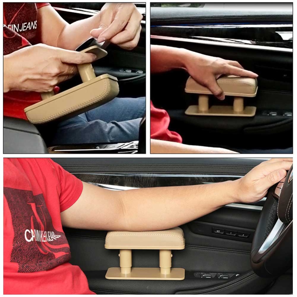 Car Armrest Cushion Anti-Fatigue Elbow Support Door Pad Protective for Left Arm Main Driver Position Black line - Image 3