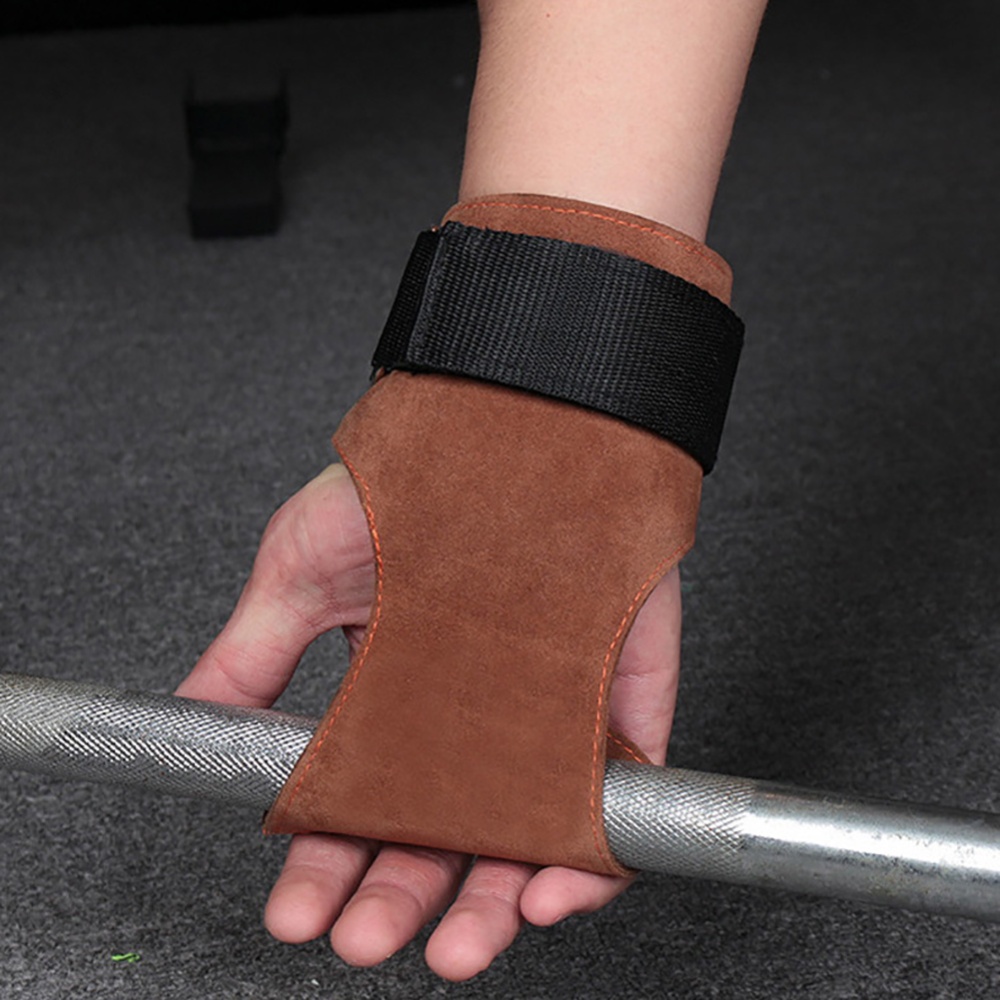 A Pair Of Palm Imitation Leather Wear-resistant Wrist Protector Fitness Weightlifting Equipment gray - Image 3