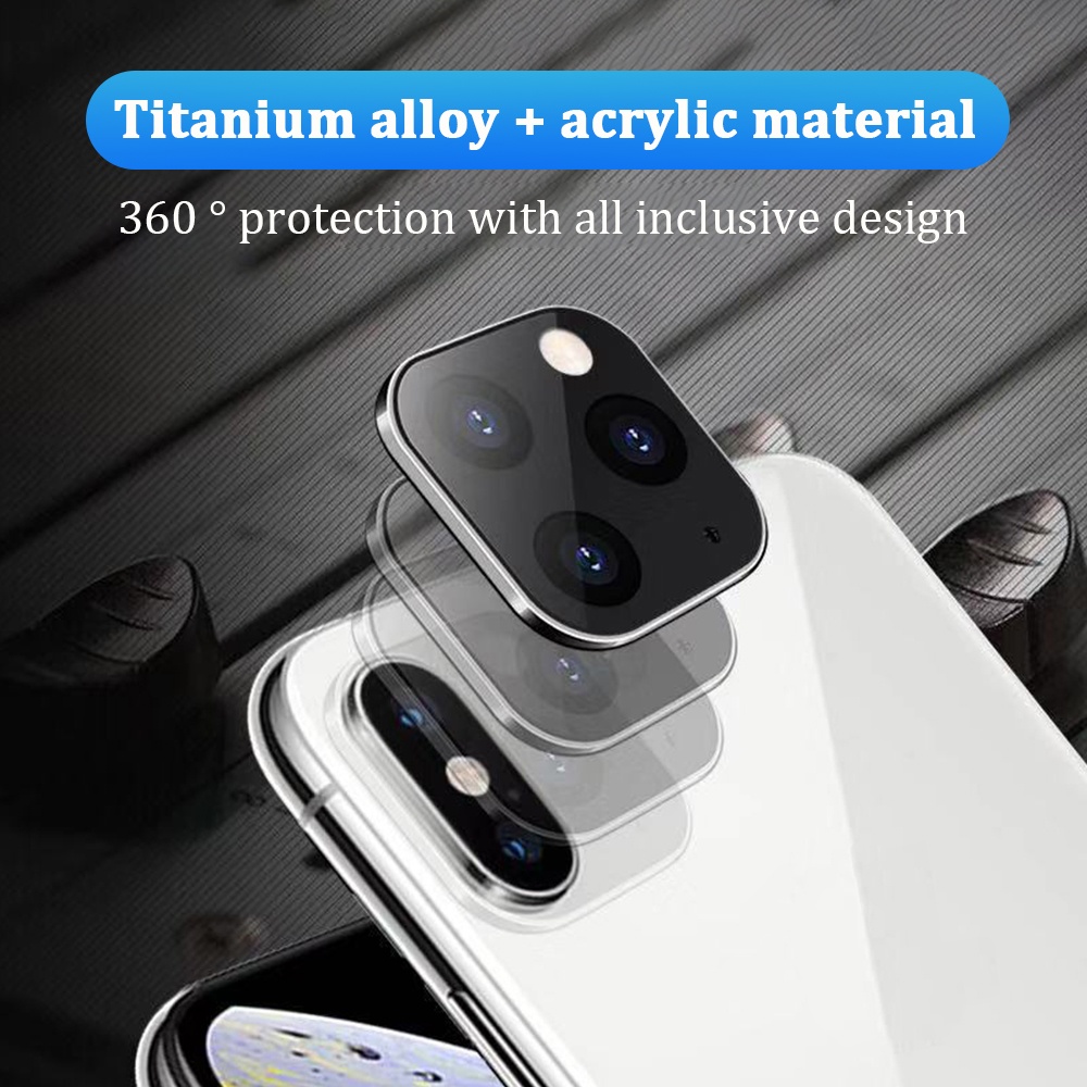 Camera Lens Protector Cellphone Protective Cover Metal Sticker for iPhone X/XS/MAX Scratch-proof Glass black - Image 3