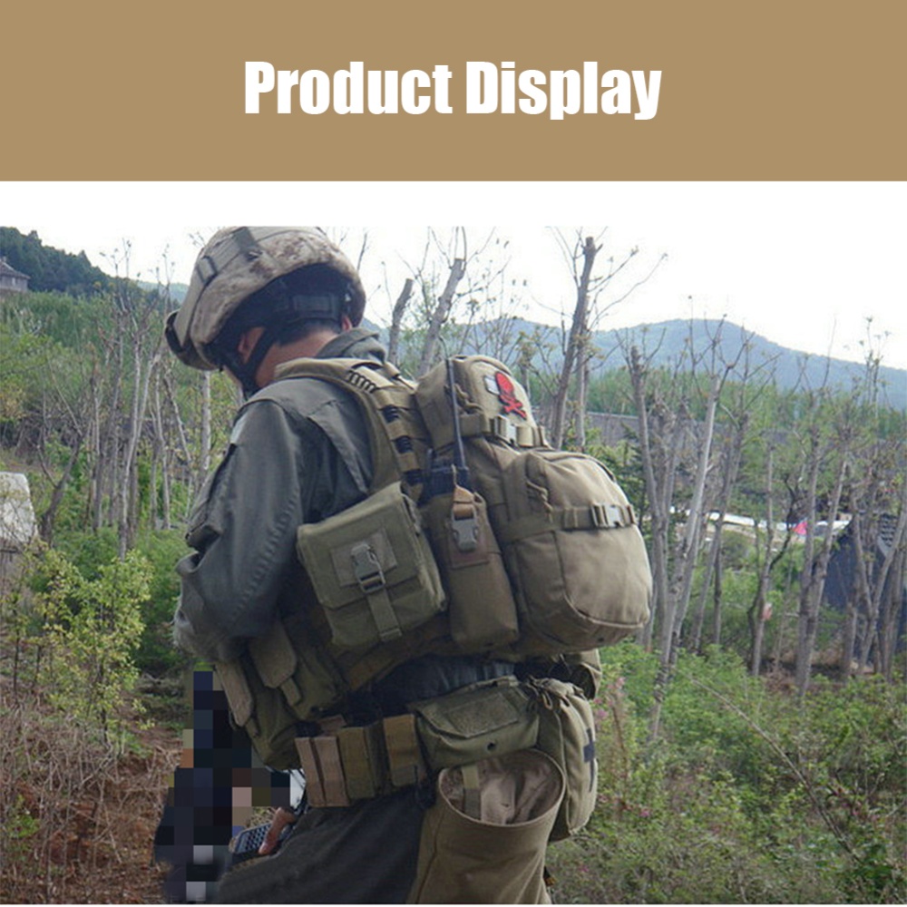 FGJ Molle Recycling Storage Bag Outdoor Multifunctional Package Magazine Dump Pouch Khaki_23cm*29cm - Image 2