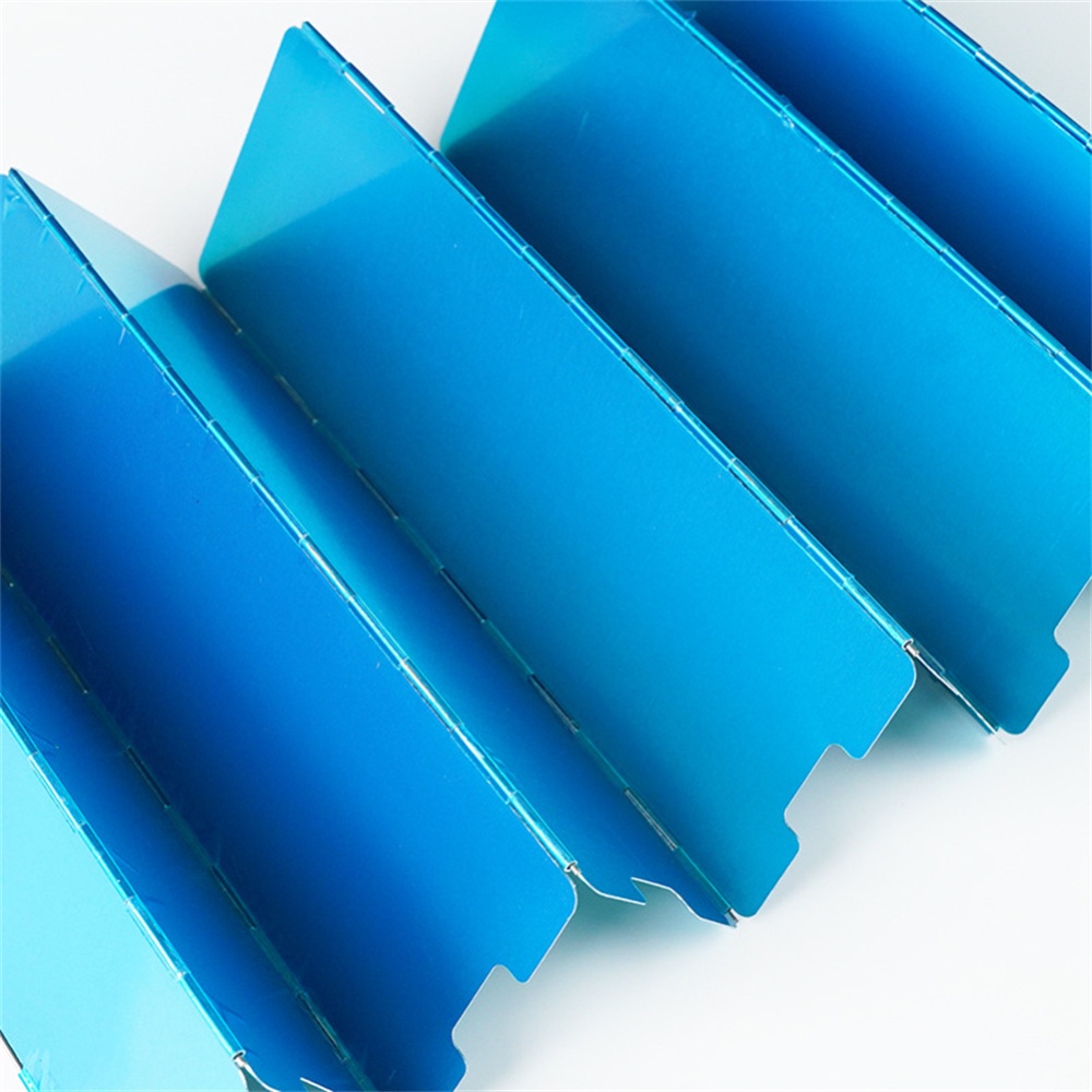 10pcs Outdoor Grill Windshield With Film Box Foldable For Camping Picnic Blue film box - Image 3