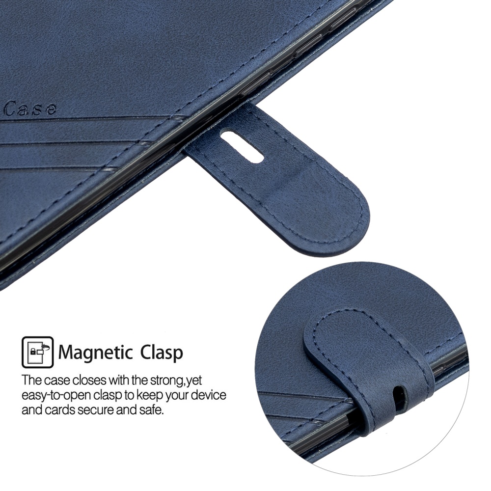 For Samsung A51/A71/M30S Case Soft Leather Cover with Denim Texture Precise Cutouts Wallet Design Buckle Closure Smartphone Shell blue - Image 3