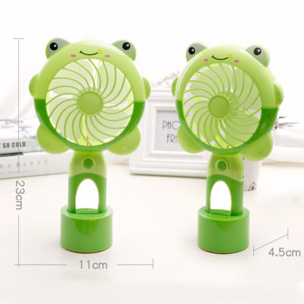 Cartoon Shape Mirror Surface USB Charging Fan with Light - Image 2