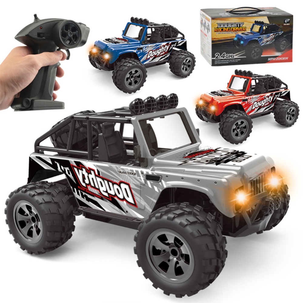 1 Box Of 2.4g Wireless Remote Control Car 1:18 Off-road Trucks With Led Lights Play Toys Red - Image 3