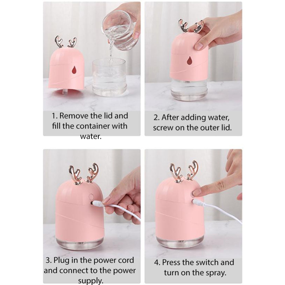 Humidifier Usb Mini Mute Bedroom Car Spray Water Replenisher Pink_Normal specifications - Image 2