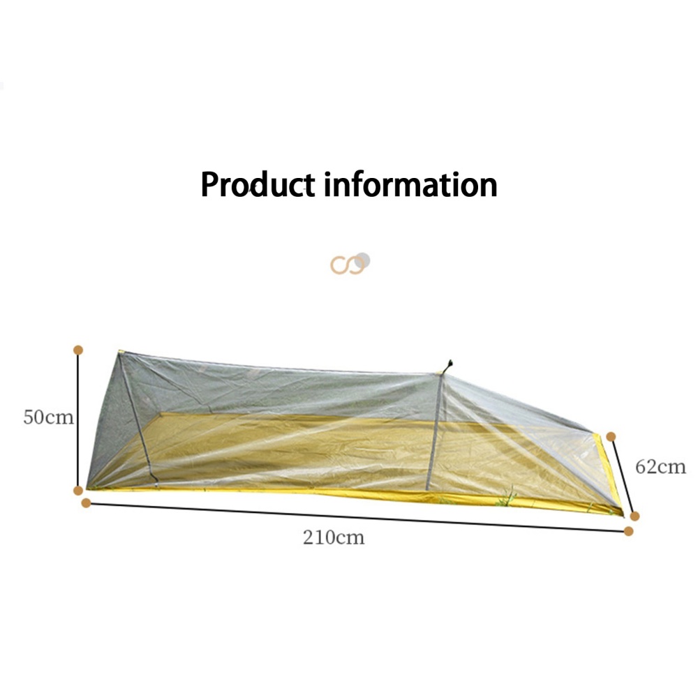 Ultralight Single Person Mesh Tent Outdoor Breathable Waterproof Portable Adjustable for Camping Fishing Yellow - Image 2