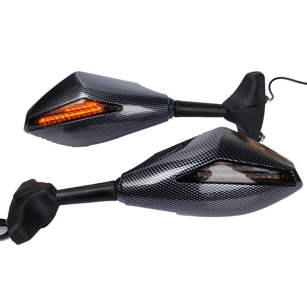 Motorcycle Single LED Turn Lights Side Mirrors Signal Indicator Rearview Mirror For Honda Suzuki Kawasaki Ducati Yamaha Snake pattern_Pointe - Image 3