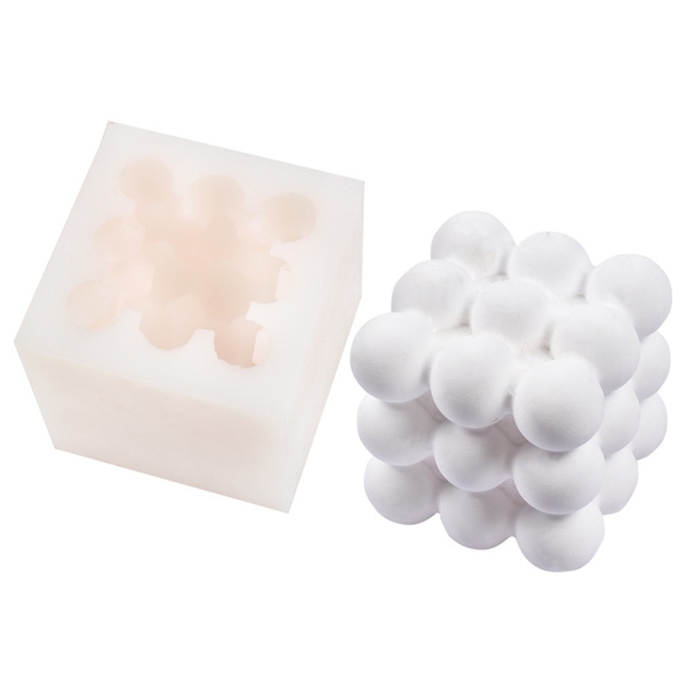 Silicone Magic Round Cube Shaper Candle Mould Mutilayer Diy Mold For Cake Bakery White_3*3 square magic ball-5.3*5.3cm - Image 3