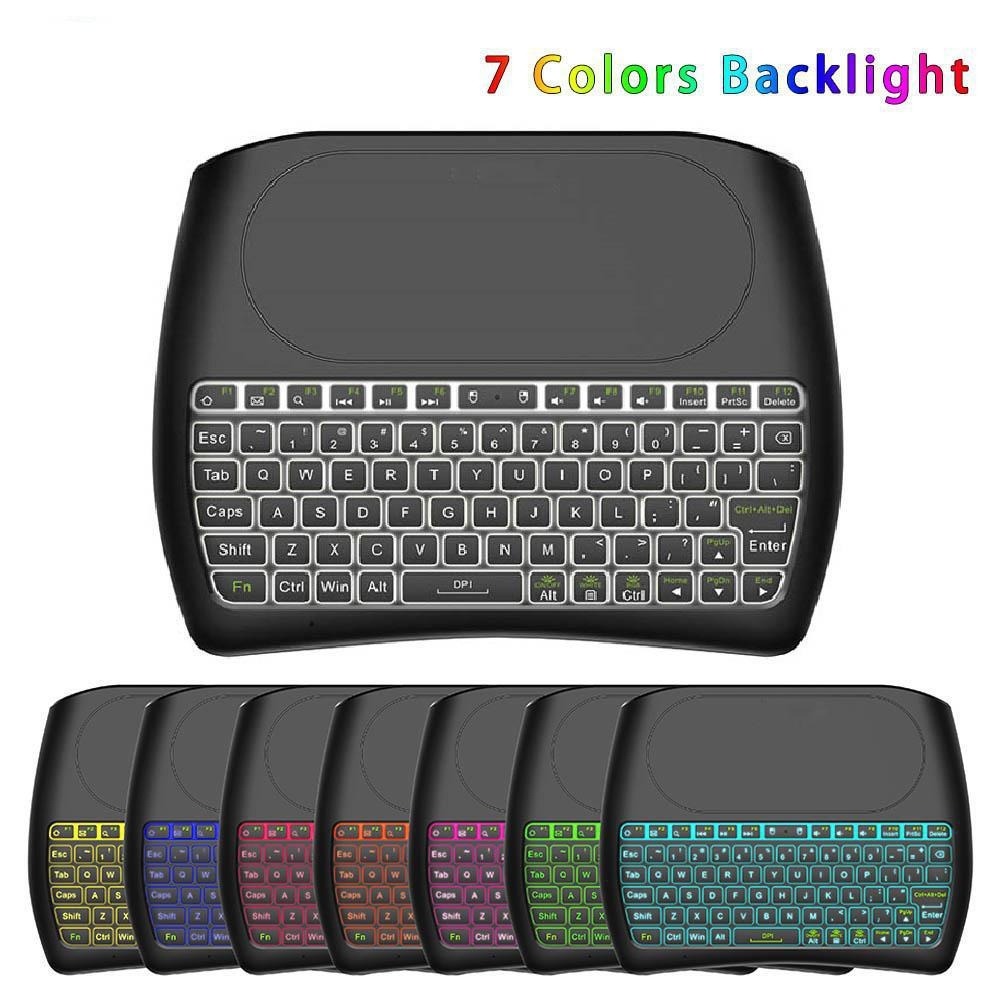 D8 Pro Wireless keyboard 2.4GHz Mini Keyboard Air Mouse Touchpad 7-color Backlit for Android TV BOX Russian - Image 2