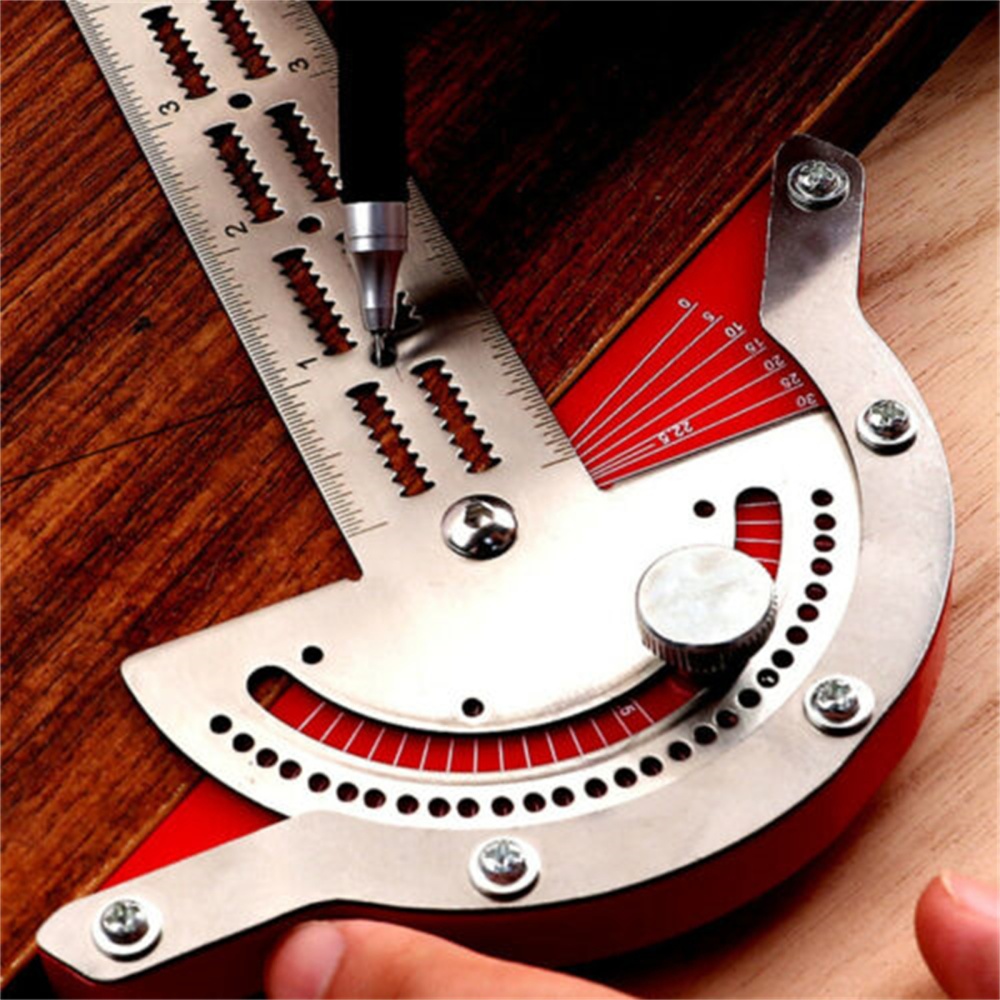 10/15/20 Inches Woodworkers Edge Ruler Protractors High Precision Angles Measure Tool Carpenter Tools 20 inches - Image 3