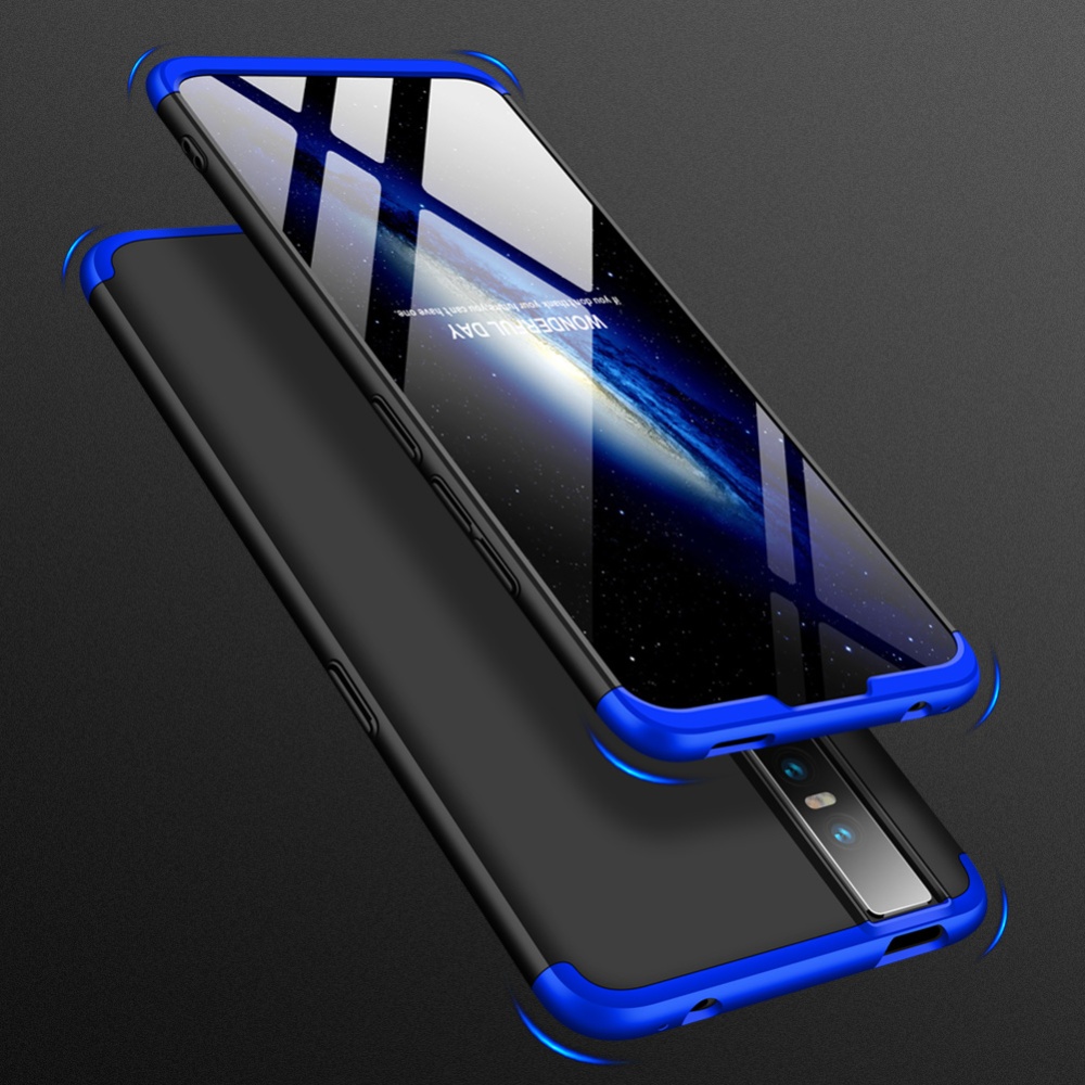 For VIVO V15pro Ultra Slim PC Back Cover Non-slip Shockproof 360 Degree Full Protective Case Blue black blue - Image 3