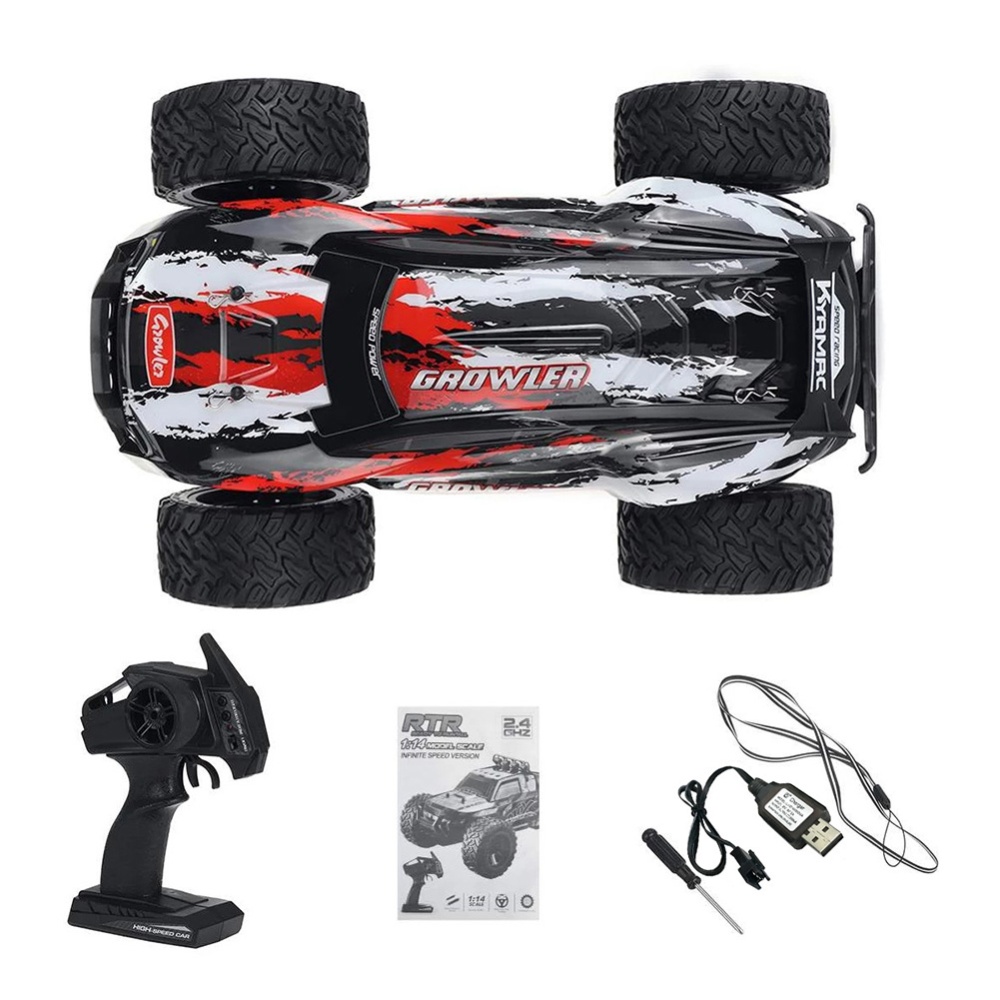 KYAMRC 1:14 RC Climbing Car High-speed 2.4g Big-foot Variable Speed Off-road Vehicle Model Toys Red - Image 2