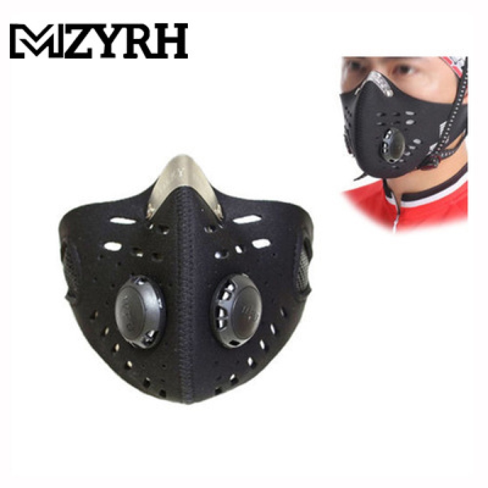 Cycling Masks Anti Dust Training Mask With Filter Half Face Mountain Bicycle Sport Road Cover black_Free size - Image 2