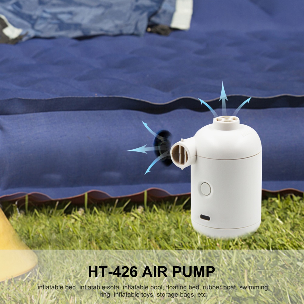 Usb Electric Air Pump Portable Lightweight Outdoor Camping Supplies For Mattresses Swimming Ring White - Image 3