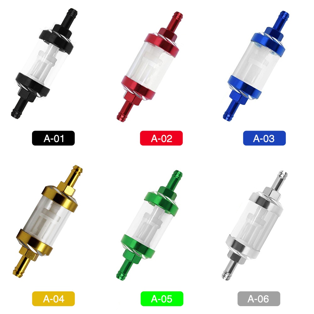 8mm CNC Aluminum Alloy Glass Motorcycle Gas Fuel Gasoline Oil Filter Moto Accessories red - Image 3