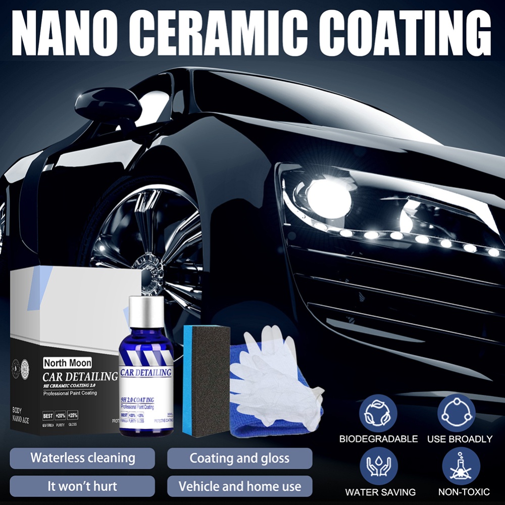 Auto Ceramic Coating Agent Waterproof Dust-proof Crystal Painting Refurbishment Repairing Liquid 30ml set - Image 3