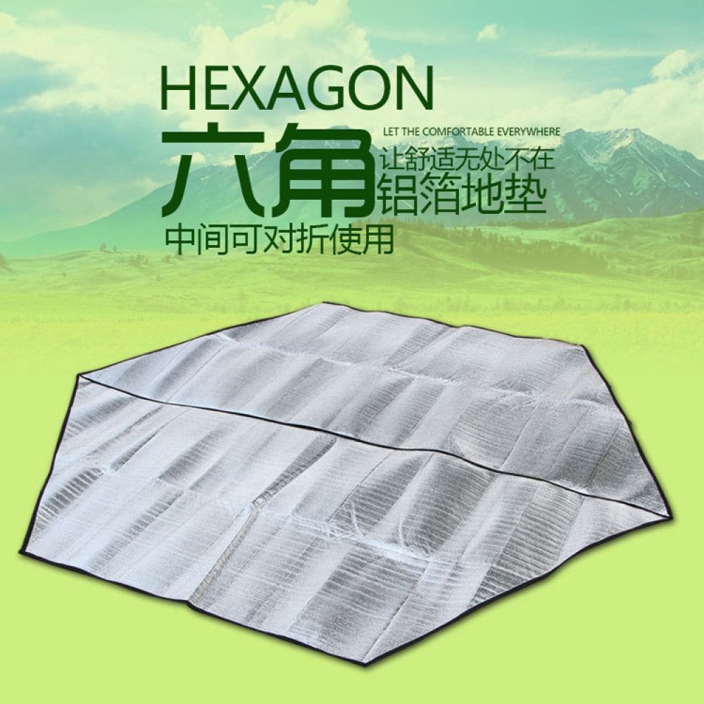 Dampproof Mat Hexagonal Aluminum Membrane Camping Tents Anti-Moisture Picnic 3-4 people hexagon - Image 3