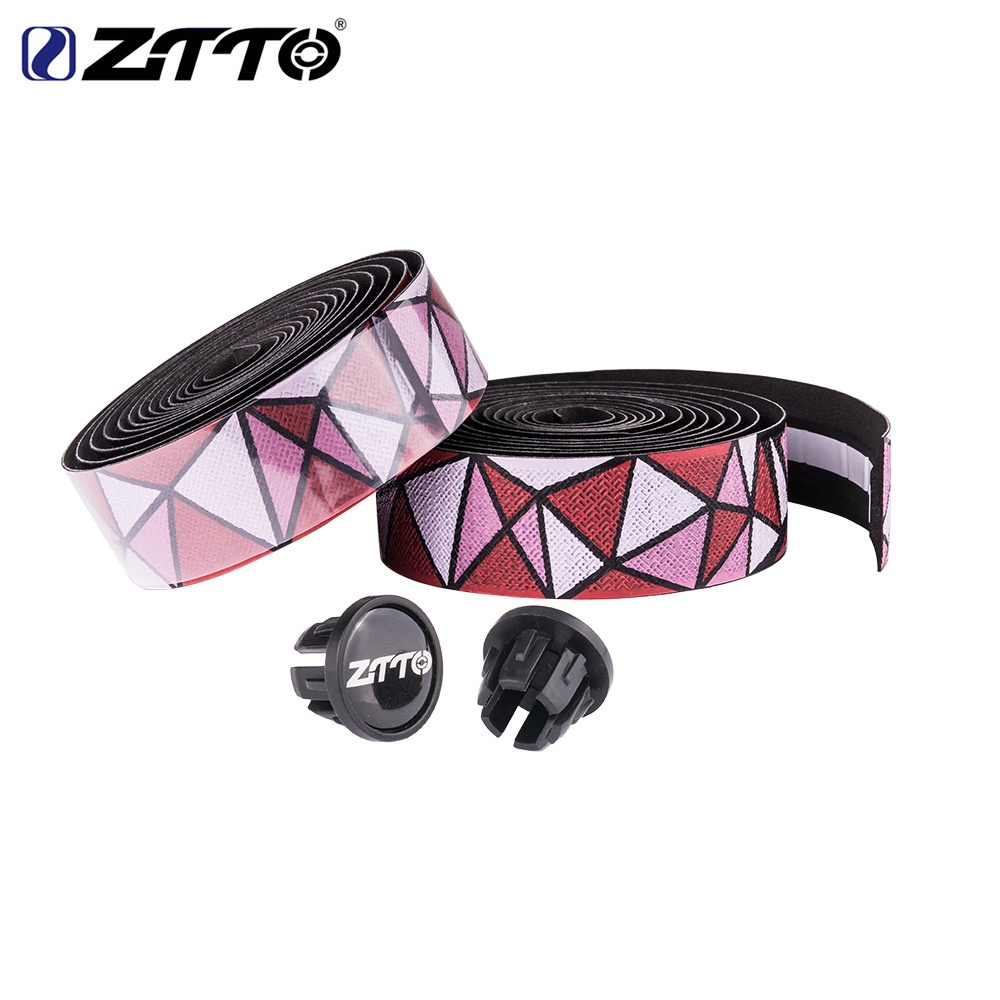 ZTTO Road Bike Bar Tape Handlebar EVA PU Shock-Proof Roadbike High Toughness Bartape With Plug Red pink white - Image 2