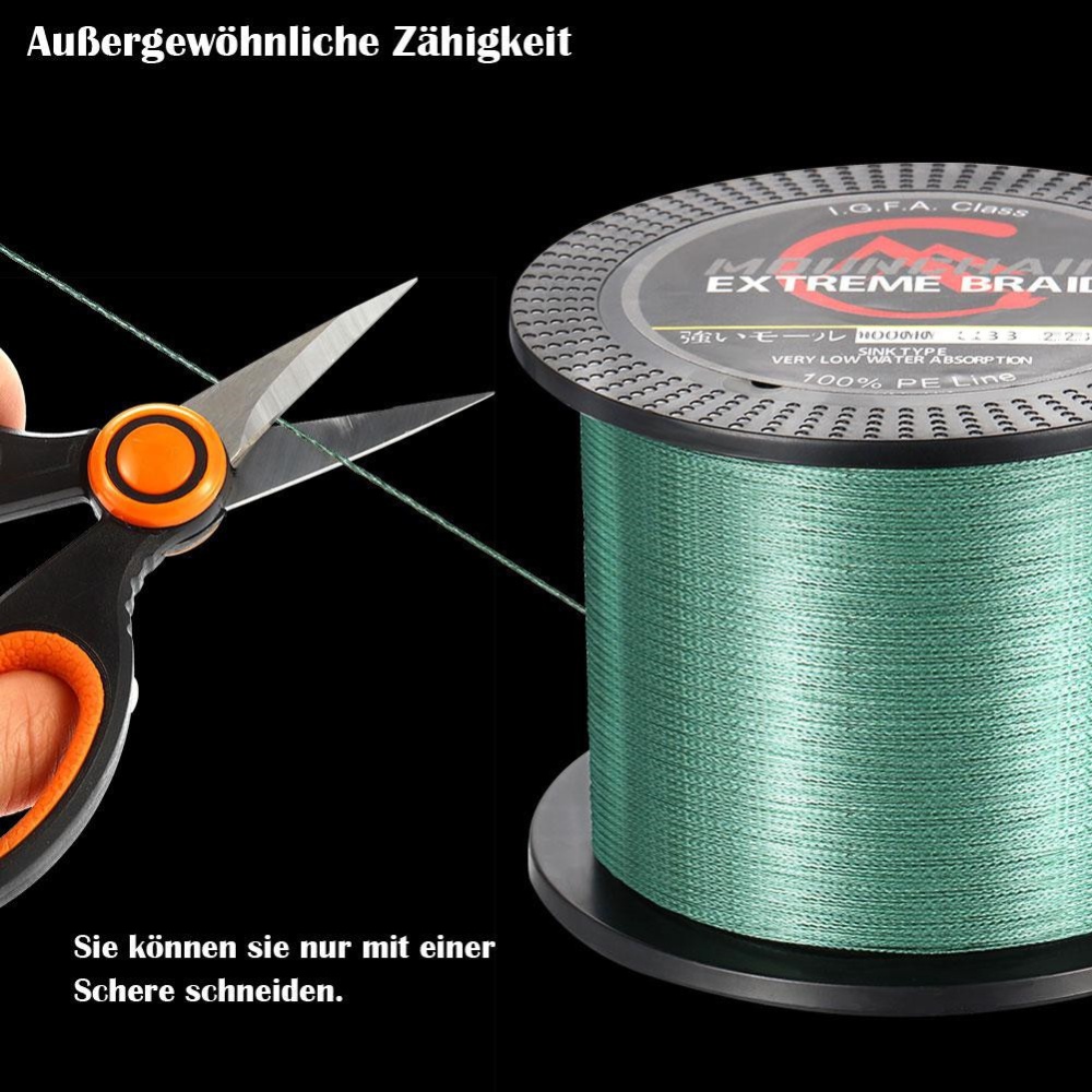 1000 M Fishing Line 8 Strands Pe Strong Pull Tackle yellow_1000m_40LB/0.32mm - Image 3