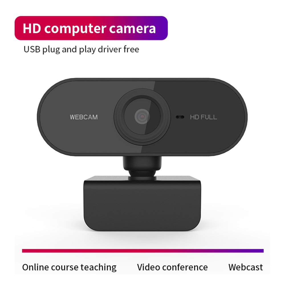 1080p Full Hd Web Camera With Microphone Usb Plug Cam For Pc Computer Mac Laptop Desktop Mini black - Image 3