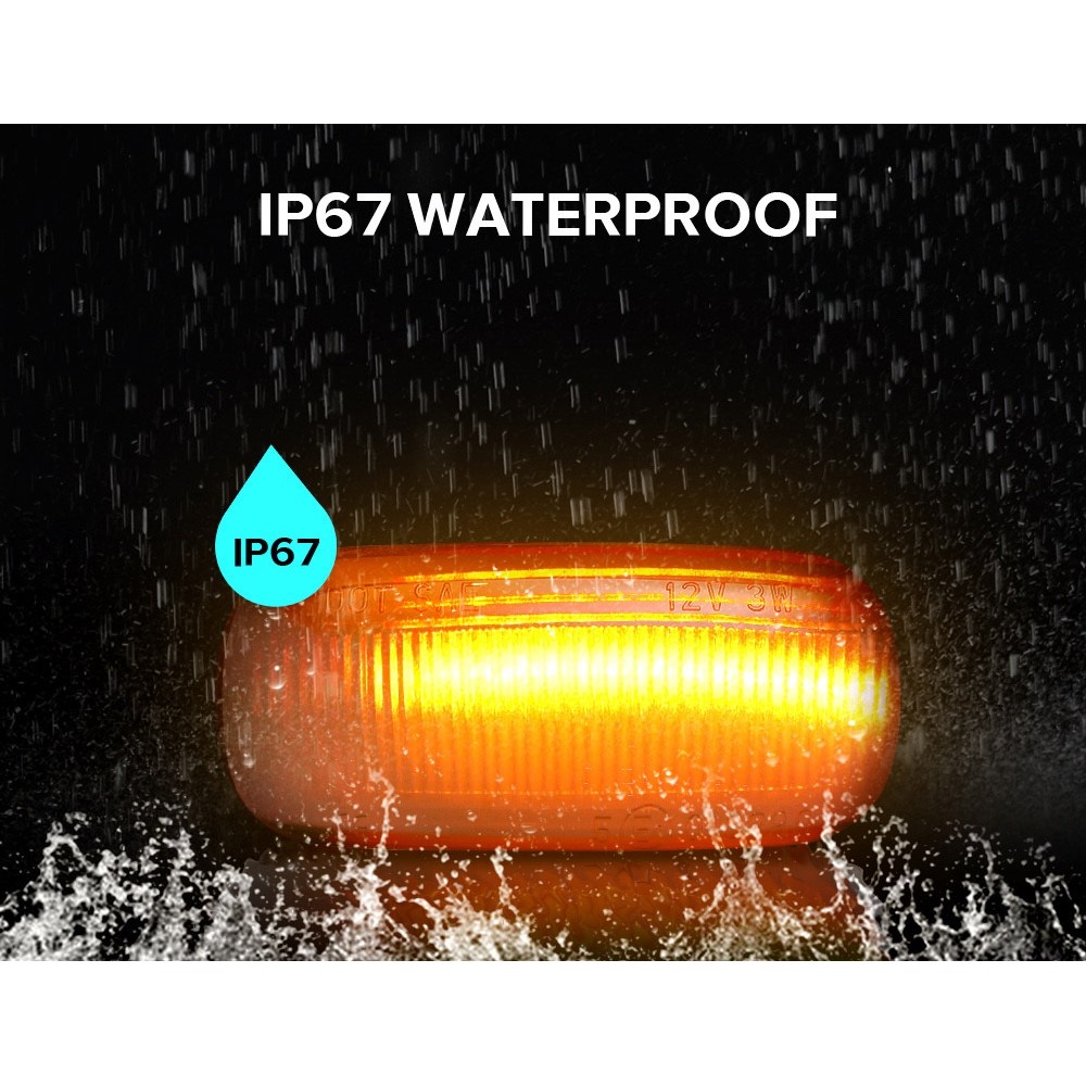 LED Car Amber Signal Light Side Flowing Water Indicator Bulbs for Volkswagen Golf Bora Passat black_With flowing water - Image 2