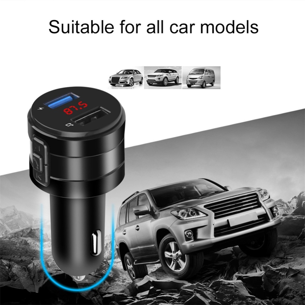 Car MP3 Player Bluetooth Hands-free FM Transmitter Music Radio Silver - Image 3