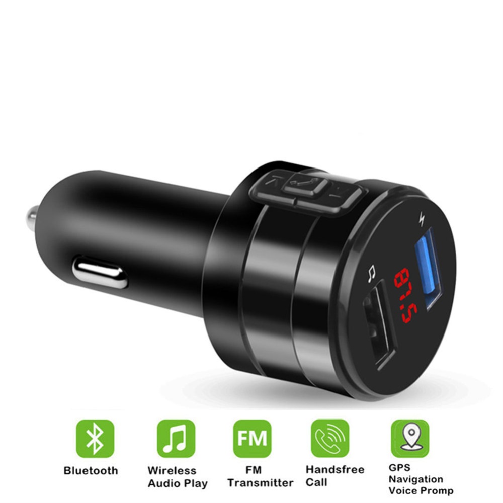 Car MP3 Player Bluetooth Hands-free FM Transmitter Music Radio Black - Image 3